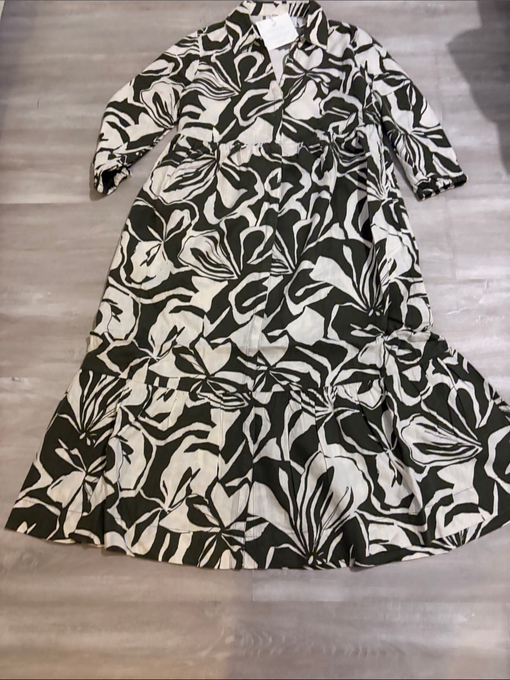 Black & green Floral Maxi Dress